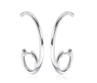 Beautiful Designed Silver Hoop Earring HO-2470